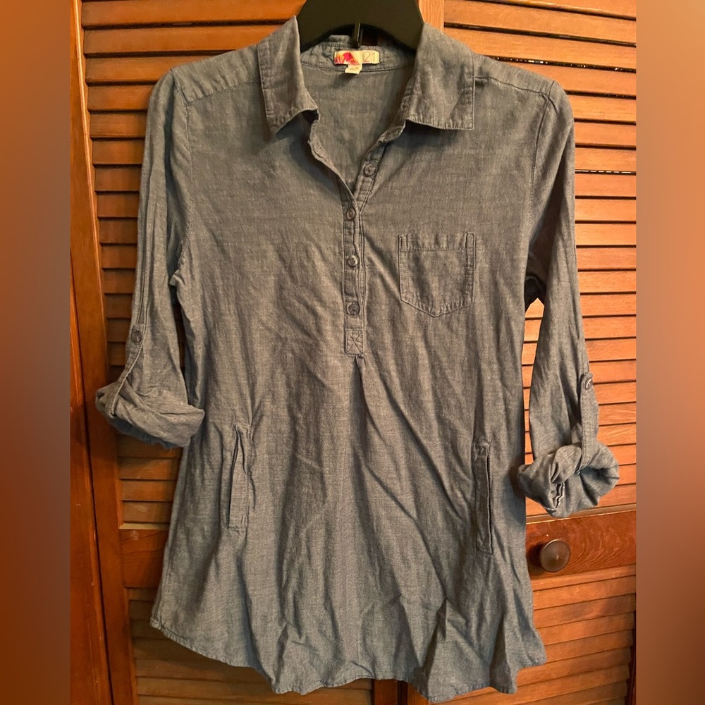 Rue 21 Jean Color Tunic w/ Pockets, sz S